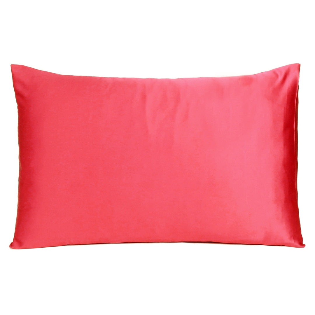 Poppy Red Dreamy Set Of 2 Silky Satin Standard Pillowcases Image 3