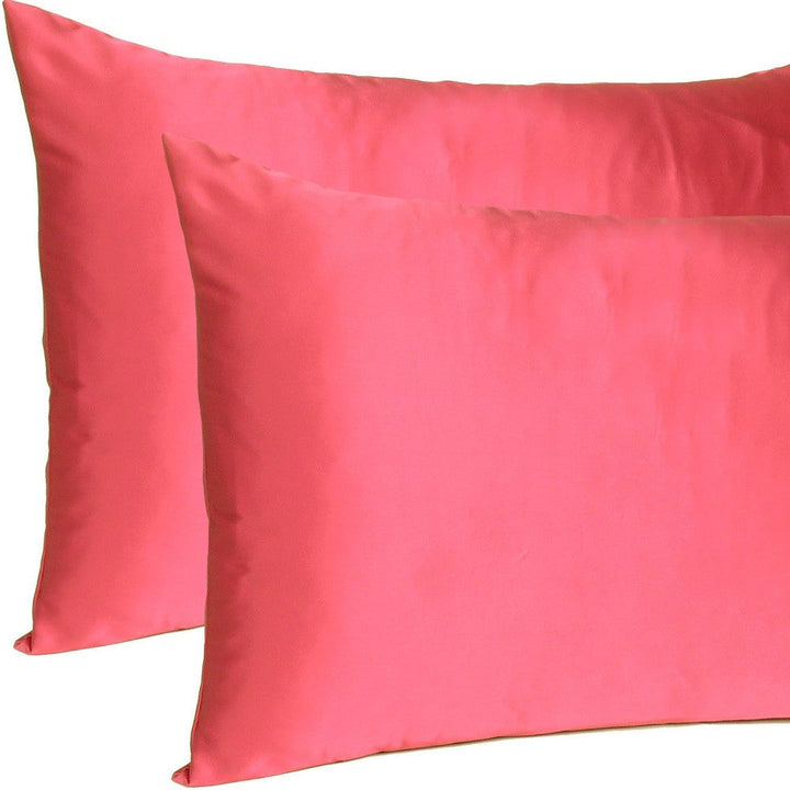 Poppy Red Dreamy Set Of 2 Silky Satin Standard Pillowcases Image 8