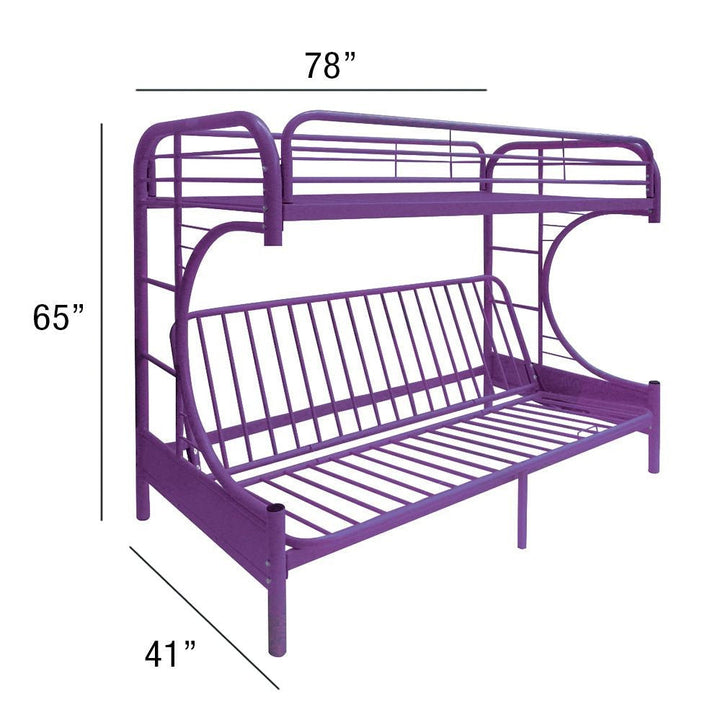 Purple Twin Over Full Futon Bunk Bed Image 3