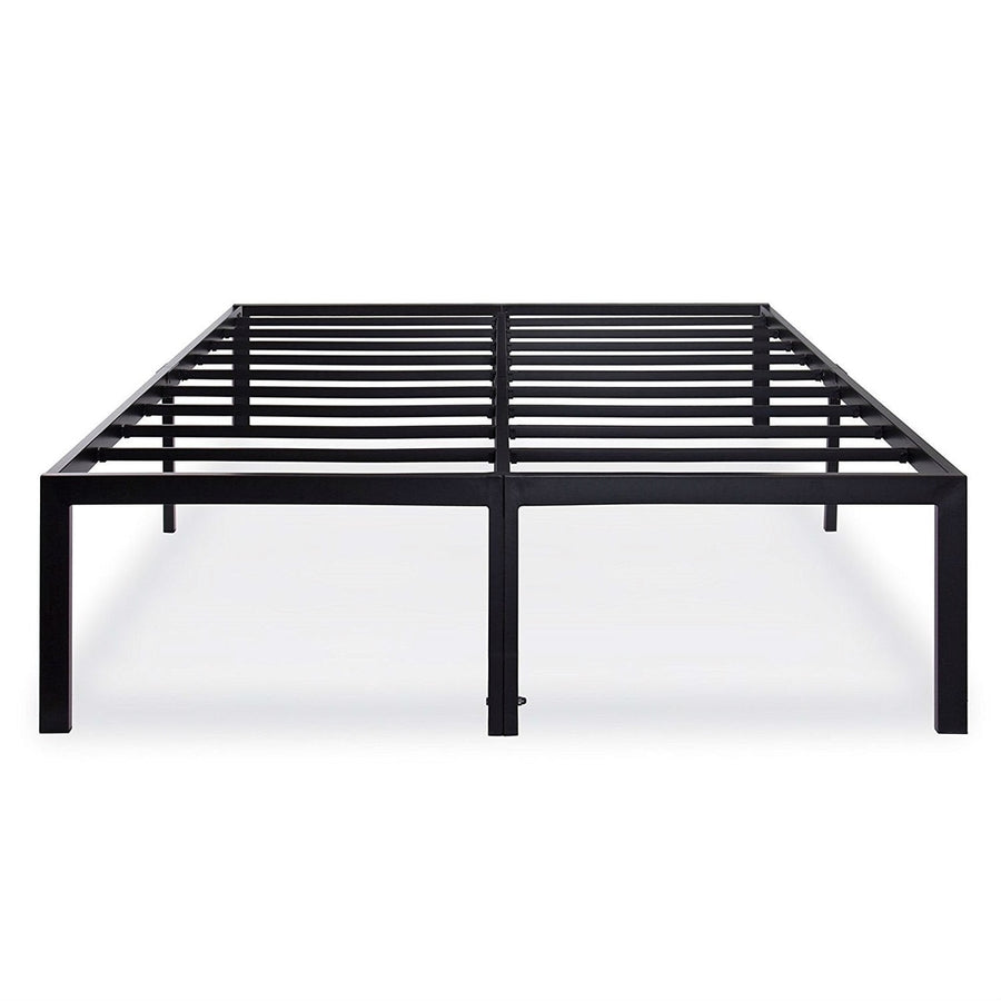 Queen size 18-inch High Rise Heavy Duty Metal Platform Bed Frame with Steel Slats Image 1