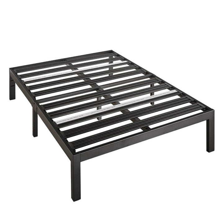 Queen size Metal Platform Bed Frame with 3.86 inch Wide Heavy Duty Steel Slats Image 1