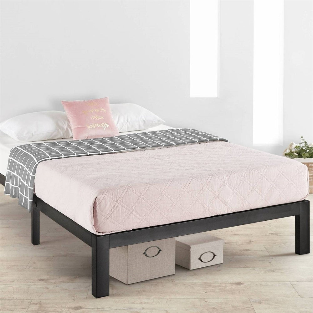 Queen size Metal Platform Bed Frame with 3.86 inch Wide Heavy Duty Steel Slats Image 2