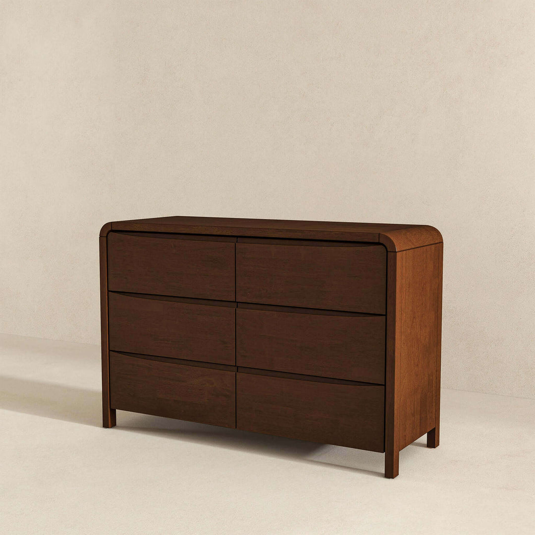 Lionel Mid Century Modern Solid Wood 6-Drawer Dresser Image 3