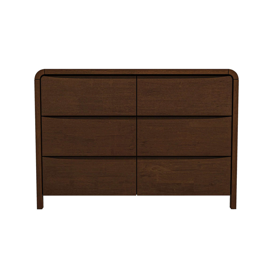 Lionel Mid Century Modern Solid Wood 6-Drawer Dresser Image 6