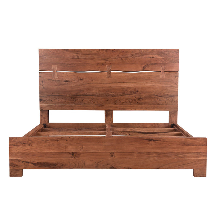 Live Edge Solid Wood King Brown Bed Image 1