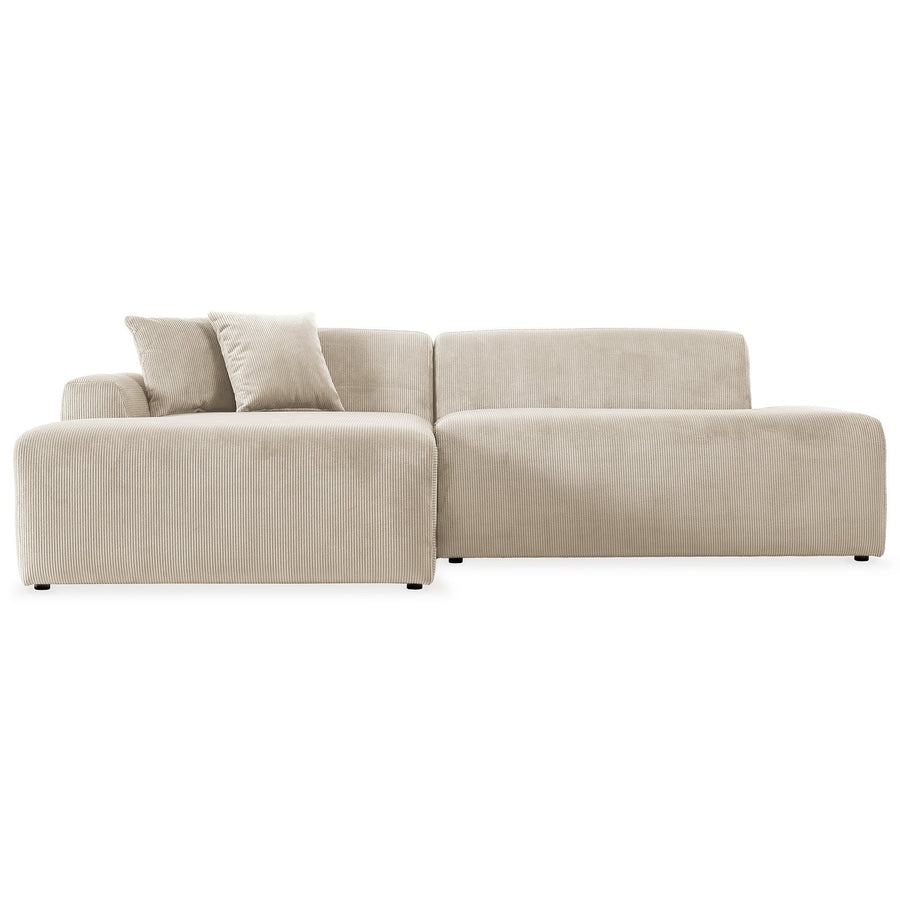 Mar Sectional Cream Velvet Sofa(Left Facing) Image 1