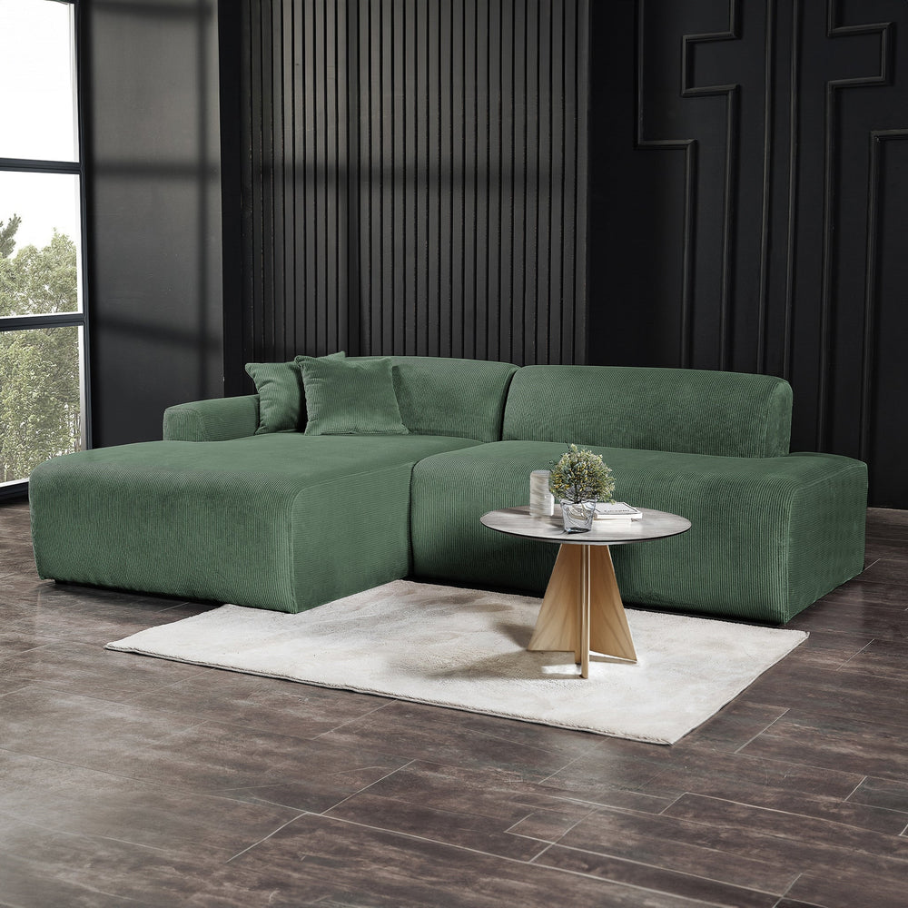 Mar Sectional Green Velvet Sofa (Left Facing) Image 2