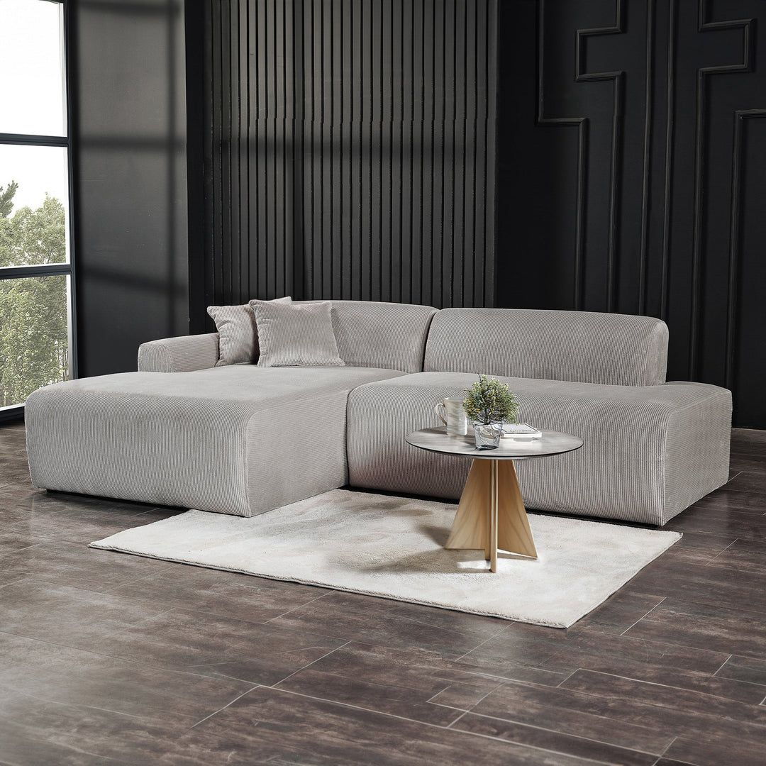 Mar Sectional Grey Velvet Sofa (Left Facing) Image 2