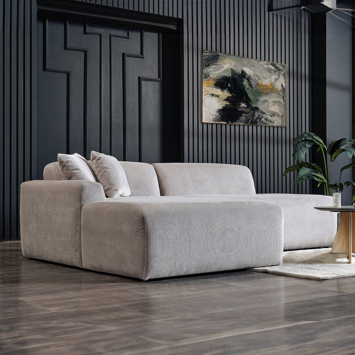 Mar Sectional Grey Velvet Sofa (Left Facing) Image 5