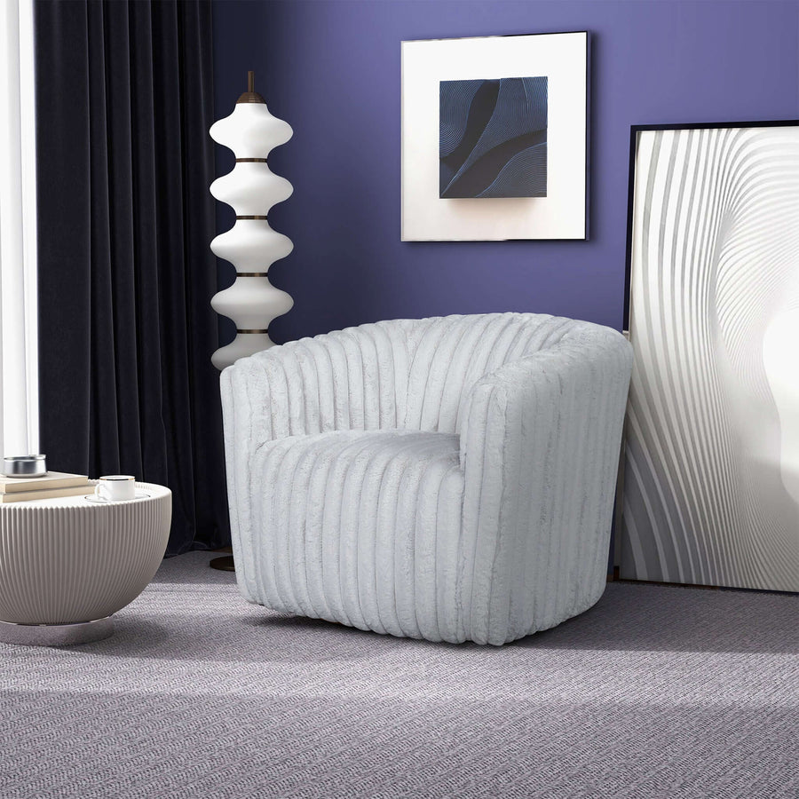 Mira Light Grey Velvet Swivel Chair Image 1