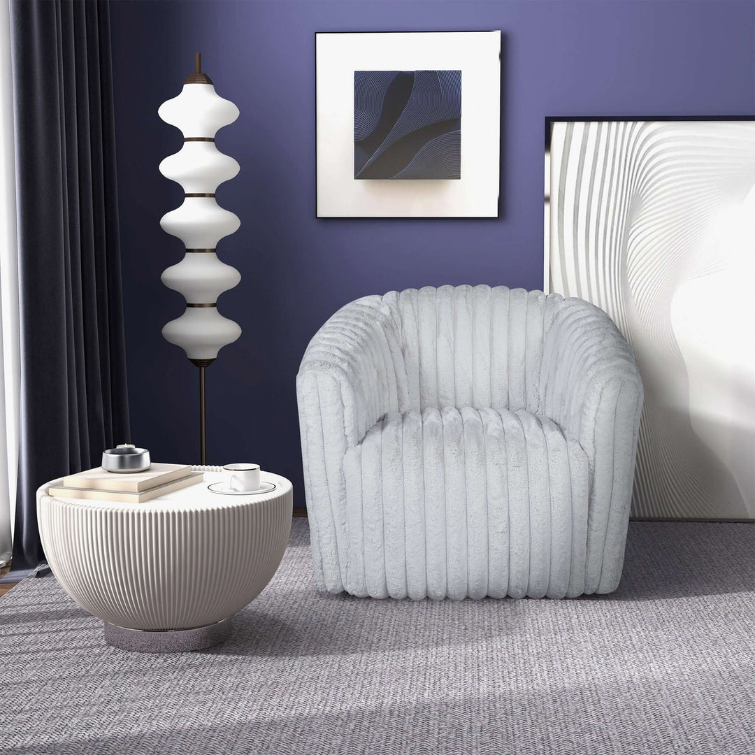 Mira Light Grey Velvet Swivel Chair Image 2