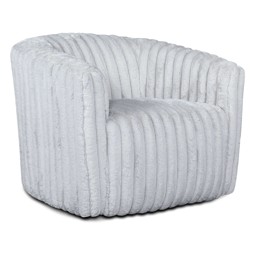 Mira Light Grey Velvet Swivel Chair Image 3