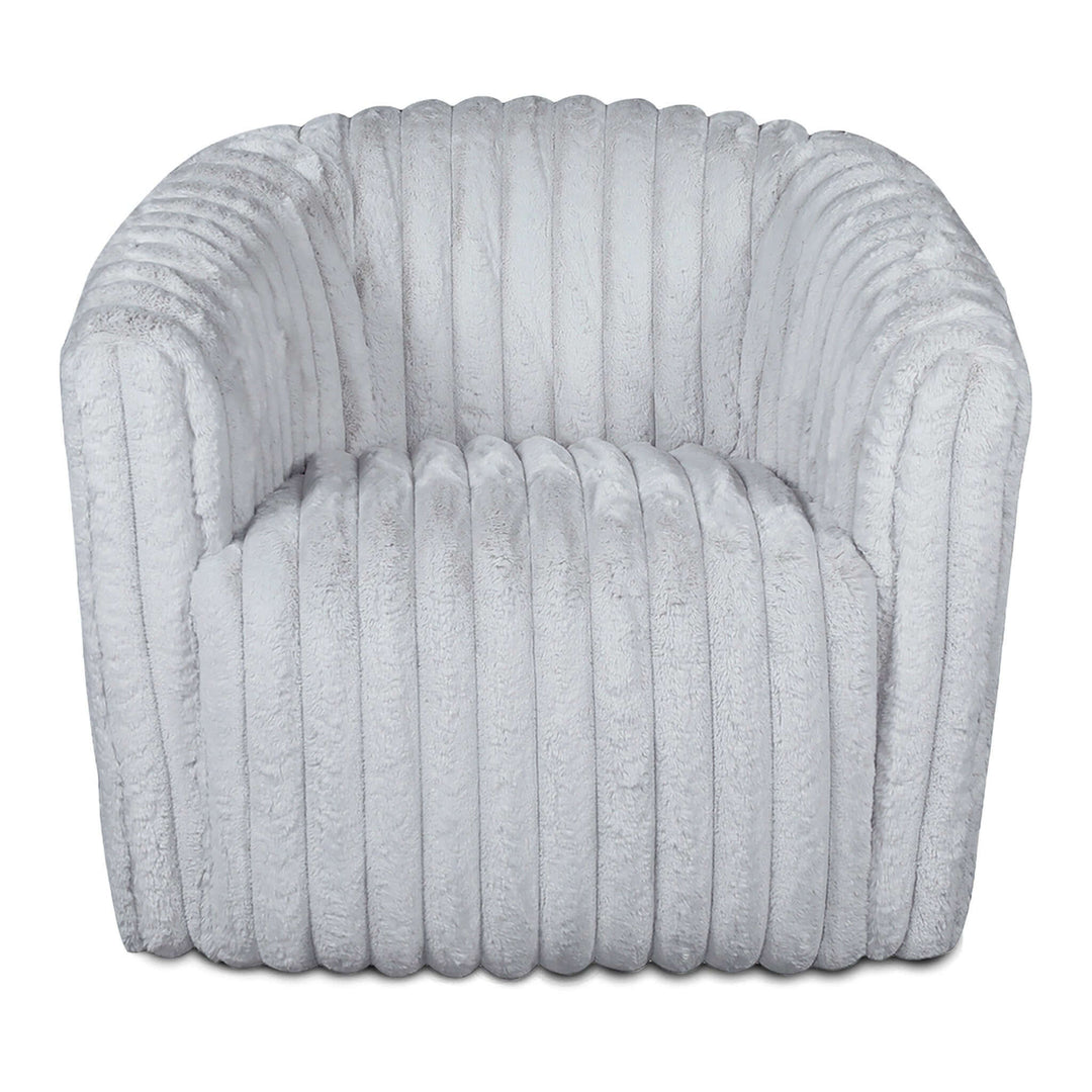 Mira Light Grey Velvet Swivel Chair Image 5