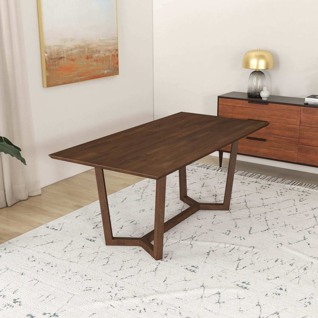 Marina Solid Wood Dining Table In Brown Image 1