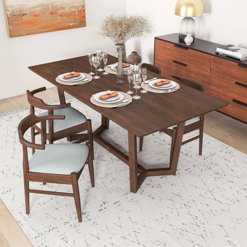 Marina Solid Wood Dining Table In Brown Image 2