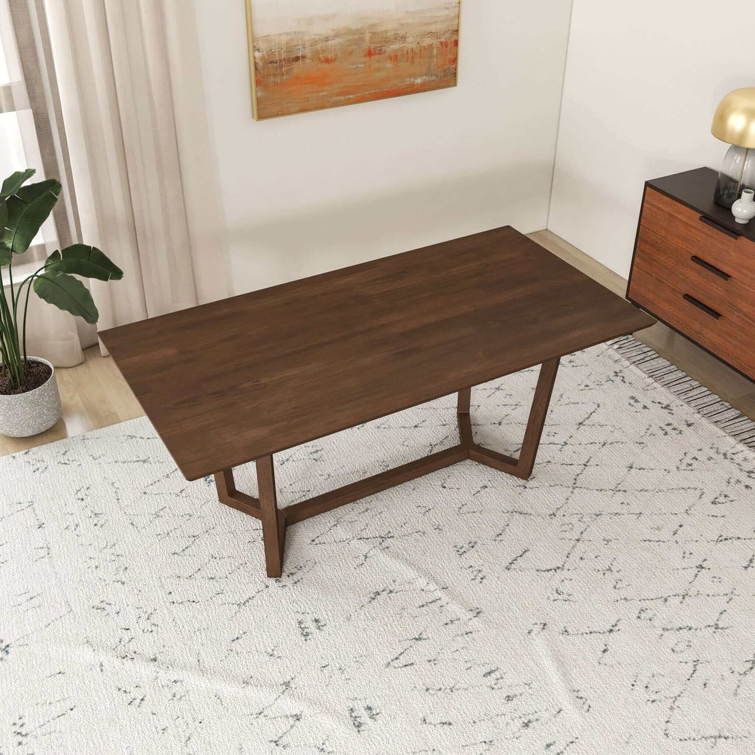 Marina Solid Wood Dining Table In Brown Image 3