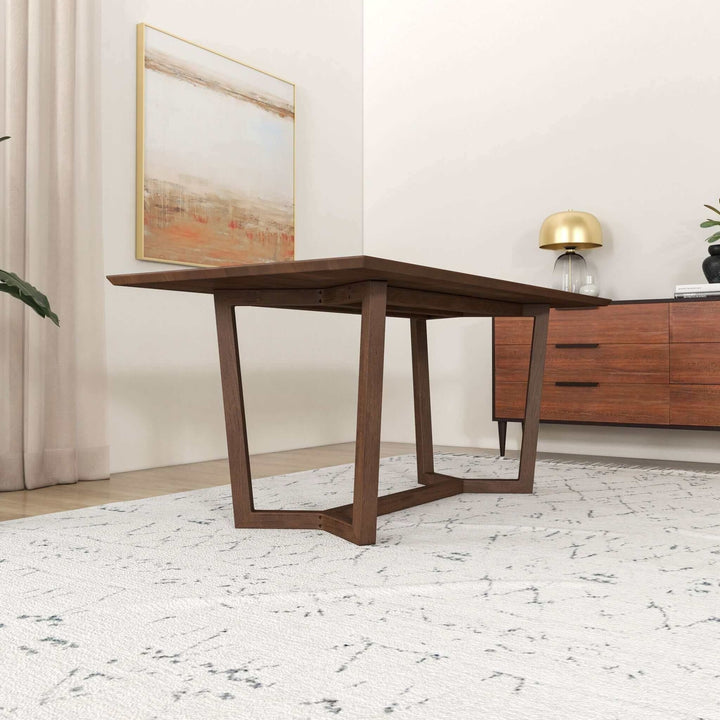 Marina Solid Wood Dining Table In Brown Image 4