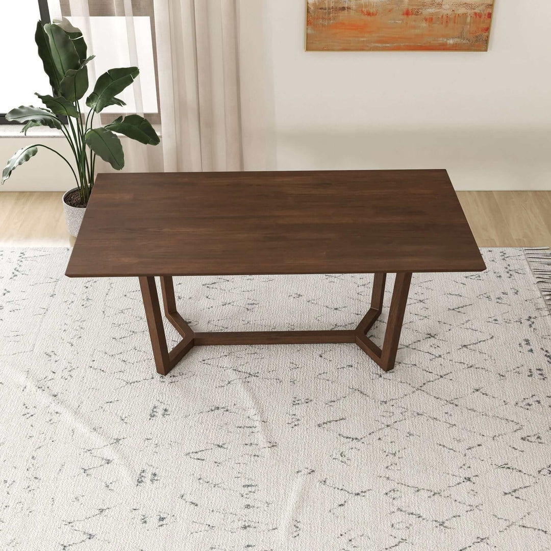 Marina Solid Wood Dining Table In Brown Image 5