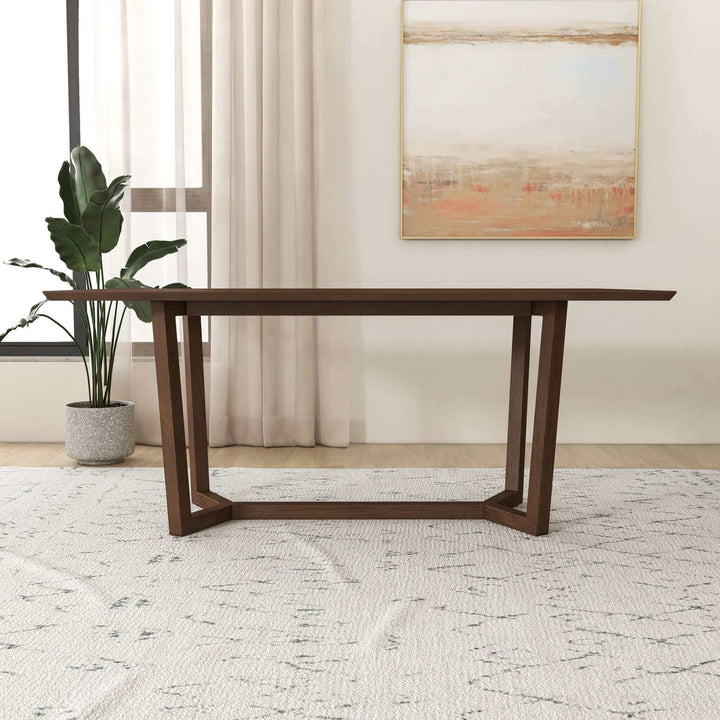 Marina Solid Wood Dining Table In Brown Image 6