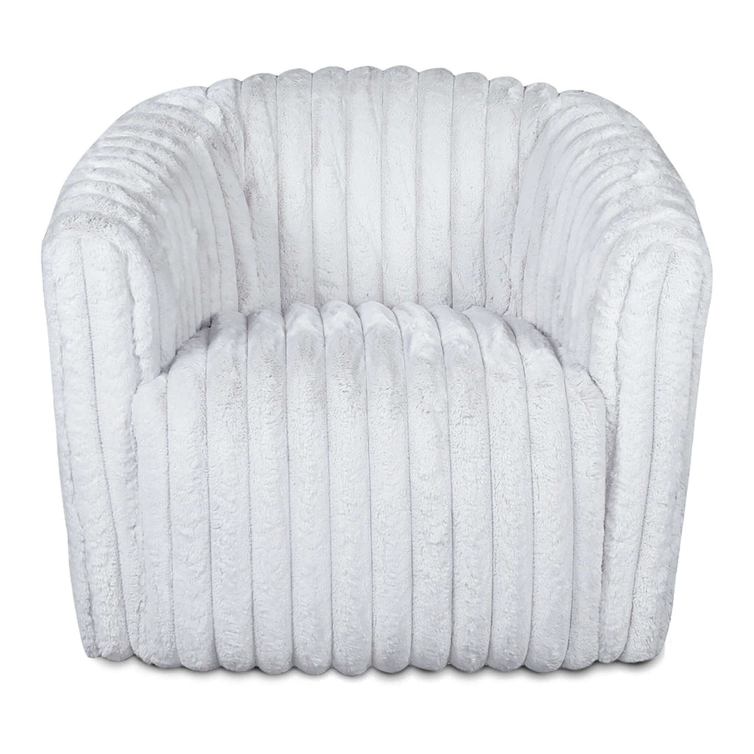 Mira White Velvet Swivel Chair Image 4