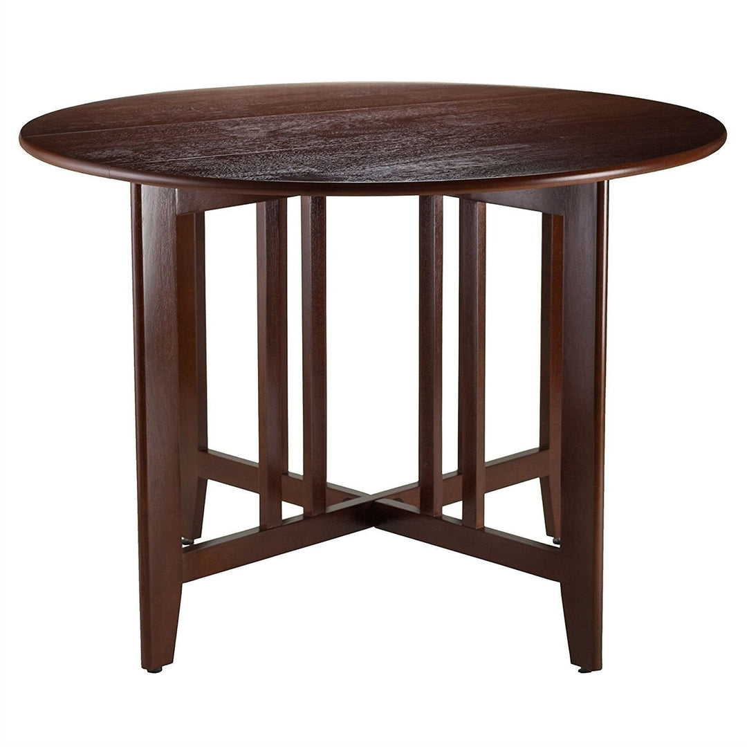 Mission Style Round 42-inch Double Drop Leaf Dining Image 1