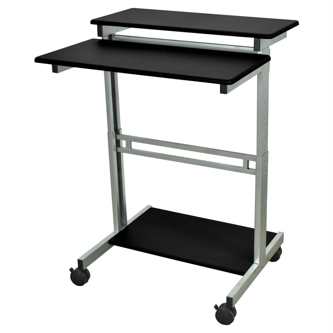 Mobile 31.5-inch Stand Up Computer Desk in Black Image 2