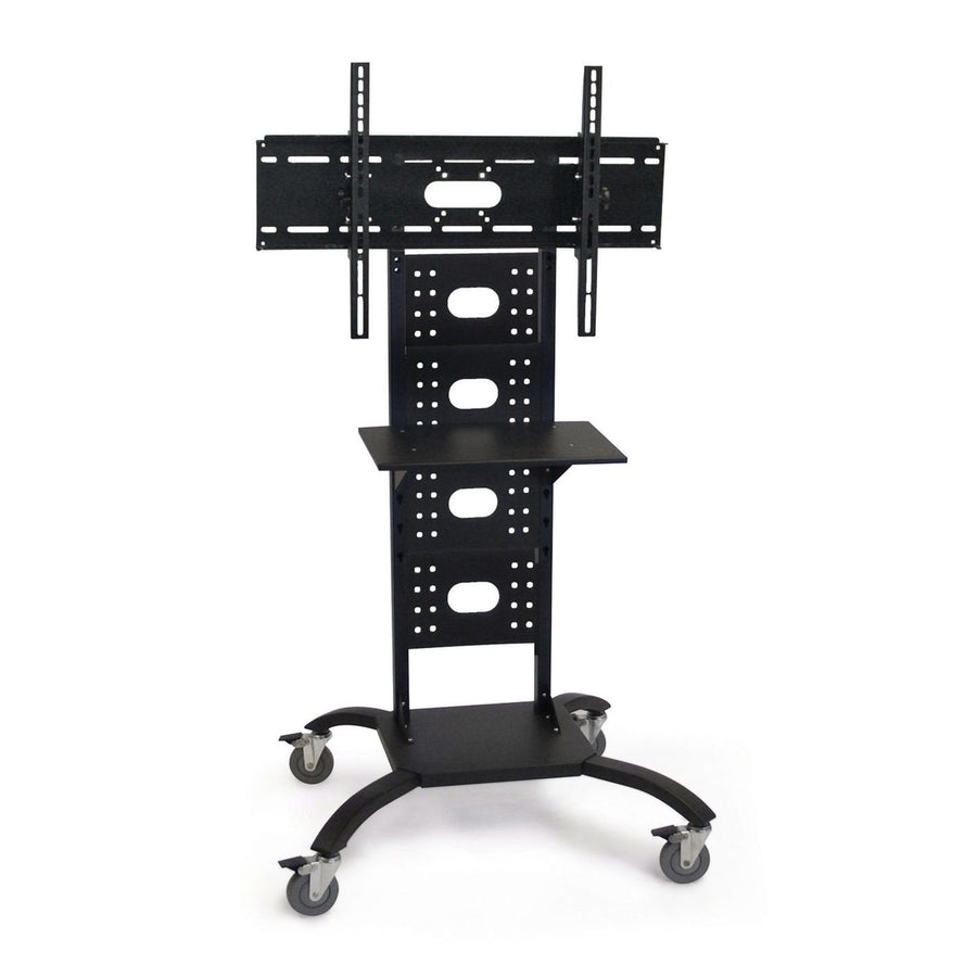 Mobile Flat Screen TV Stand Cart with Shelf and Universal Mounting Bracket Image 1