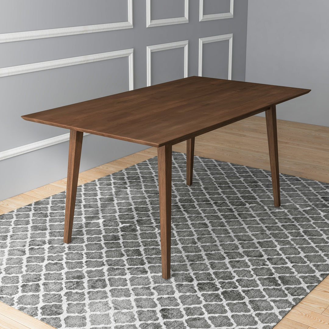 Mary Modern Style Solid Wood Rectangular Dining Kitchen Table 63" Image 1