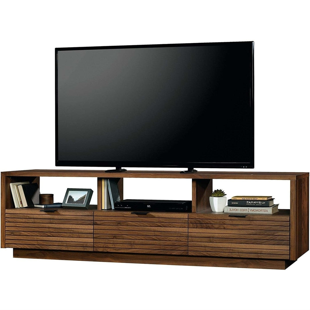 Modern Walnut Finish TV Stand Entertainment Center - Fits up to 70-inch TV Image 1