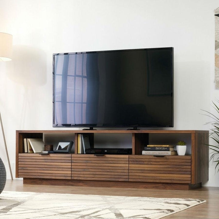 Modern Walnut Finish TV Stand Entertainment Center - Fits up to 70-inch TV Image 3