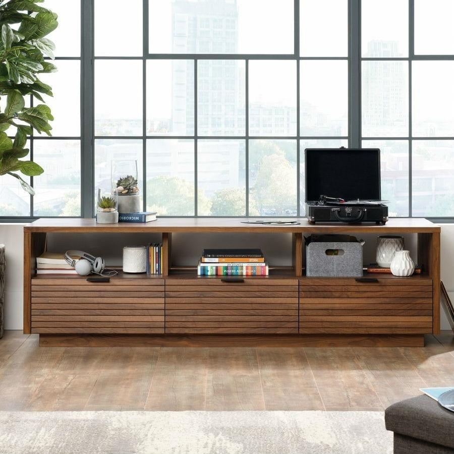 Modern Walnut Finish TV Stand Entertainment Center - Fits up to 70-inch TV Image 4