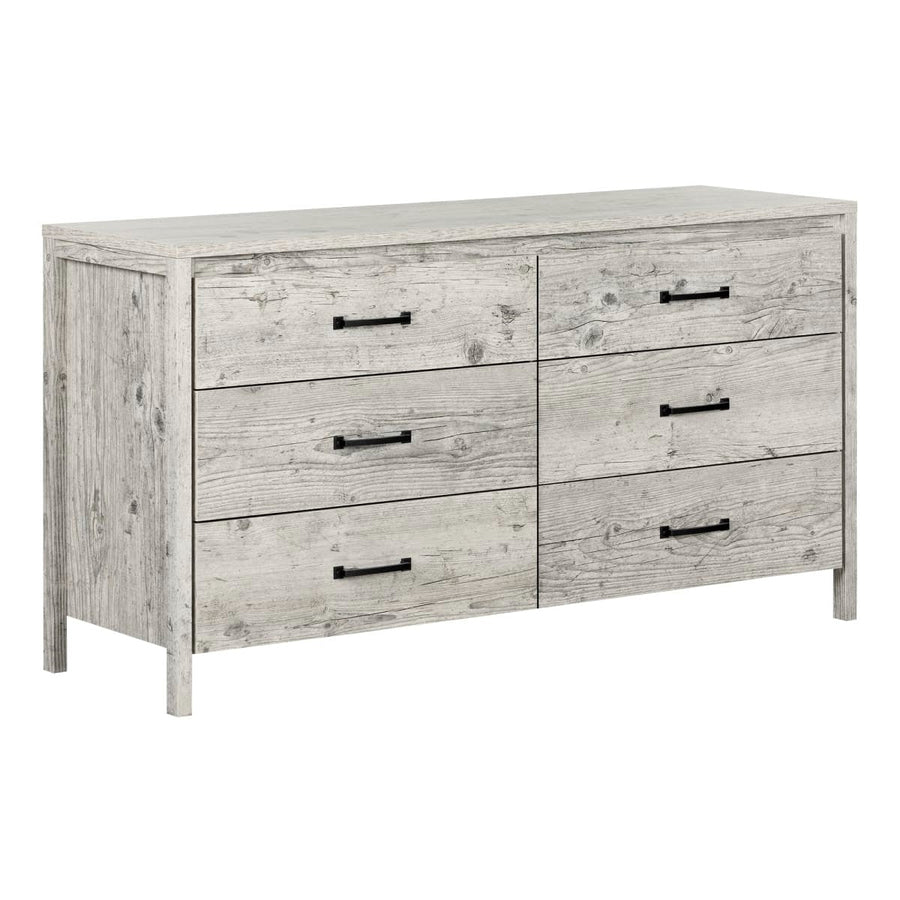 Modern Washed Pine 6 Drawer Double Dresser Image 1