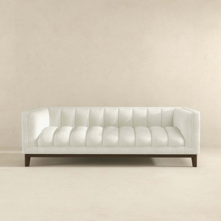 Melissa Mid-Century White Boucle Modern Sofa Image 3