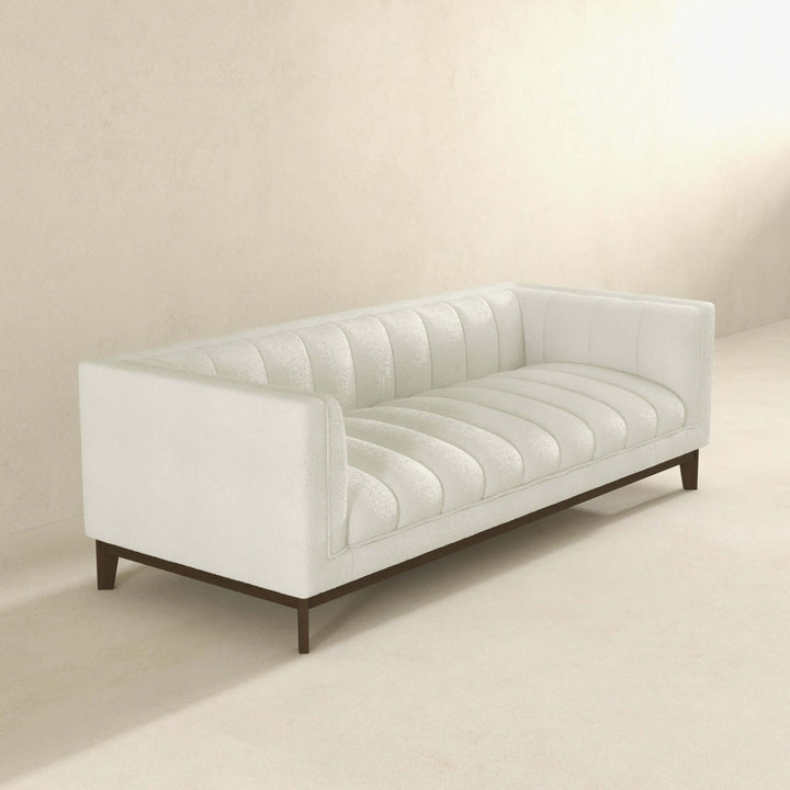 Melissa Mid-Century White Boucle Modern Sofa Image 5