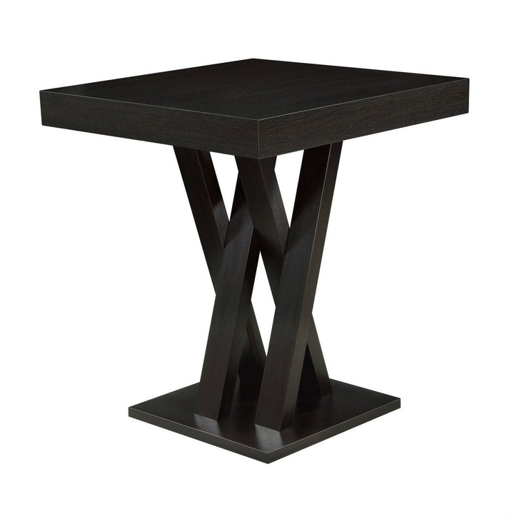 Modern 40-inch High Square Dining Table in Dark Cappuccino Finish Image 2