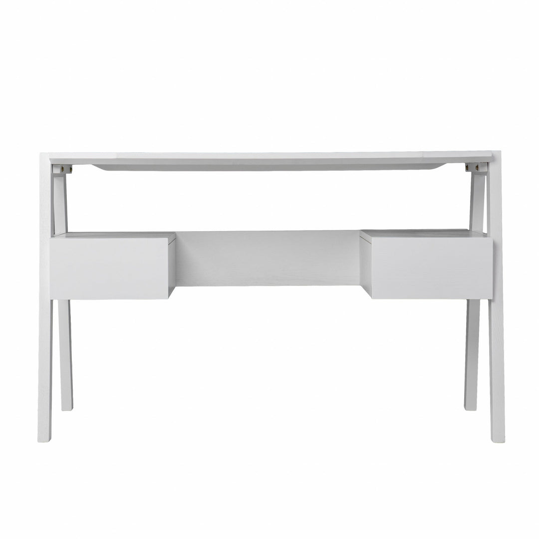 Metallic White Modern Writing Desk Image 4