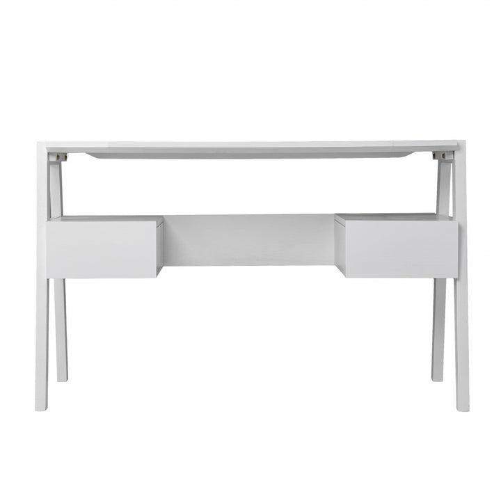 Metallic White Modern Writing Desk Image 4