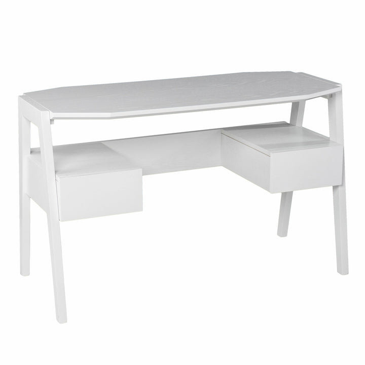 Metallic White Modern Writing Desk Image 5