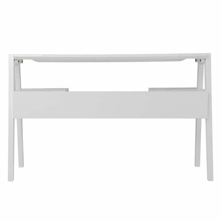 Metallic White Modern Writing Desk Image 7