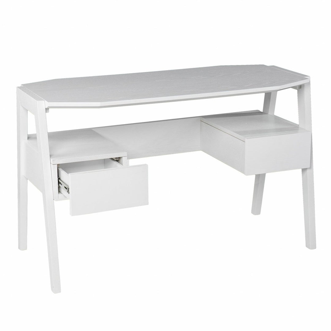 Metallic White Modern Writing Desk Image 9