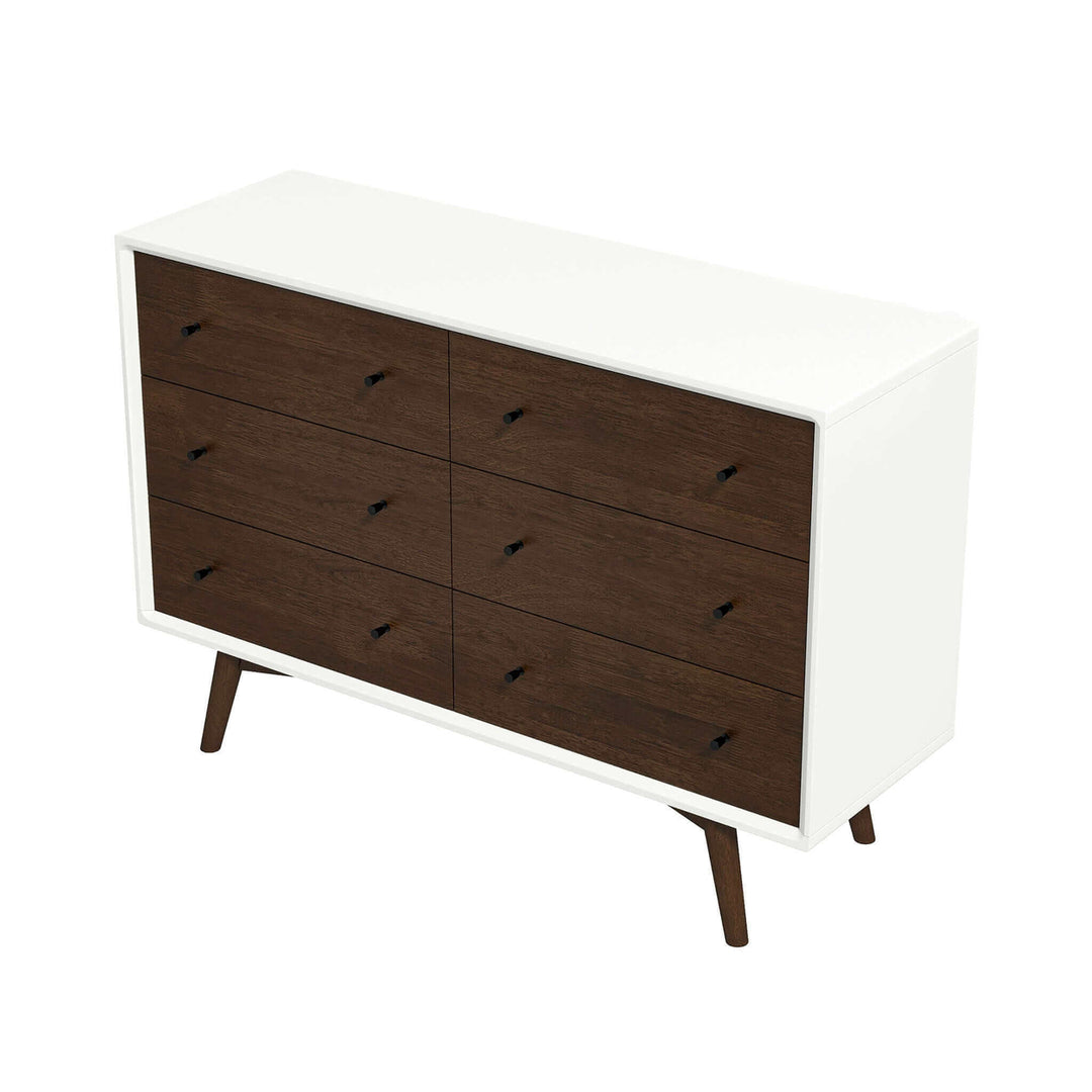 Mid Century Modern White Dresser 6 Drawer Image 6