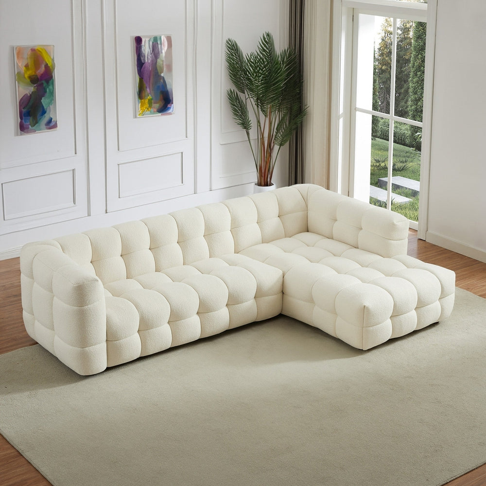 Morrison Right Sectional Sofa (Cream Boucle) Image 2