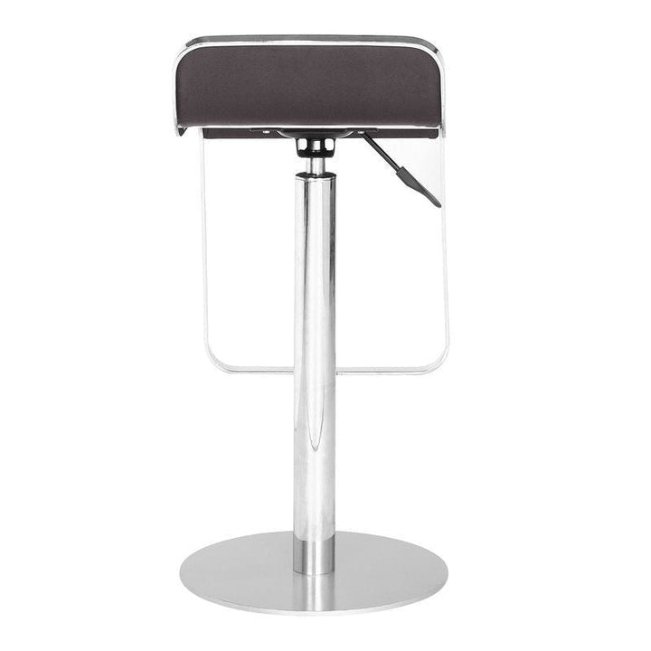 Modern Bar Stool with Espresso Brown Faux Leather Swivel Seat Image 4