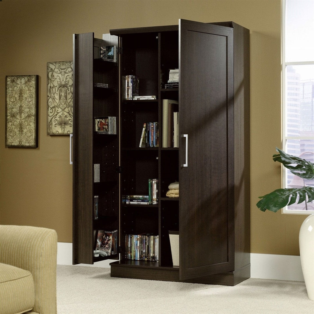 Multi-Purpose Living Room Kitchen Cupboard Storage Cabinet Armoire in Brown Image 1