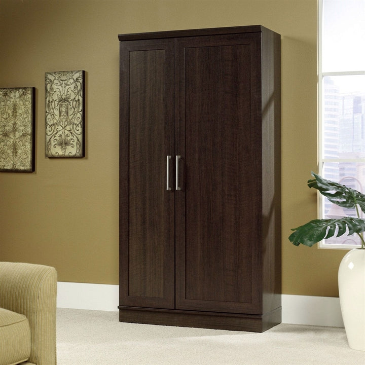 Multi-Purpose Living Room Kitchen Cupboard Storage Cabinet Armoire in Brown Image 2