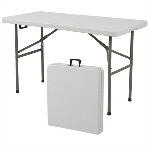 Multipurpose 4-Foot Center Folding Table with Carry Handle Image 1