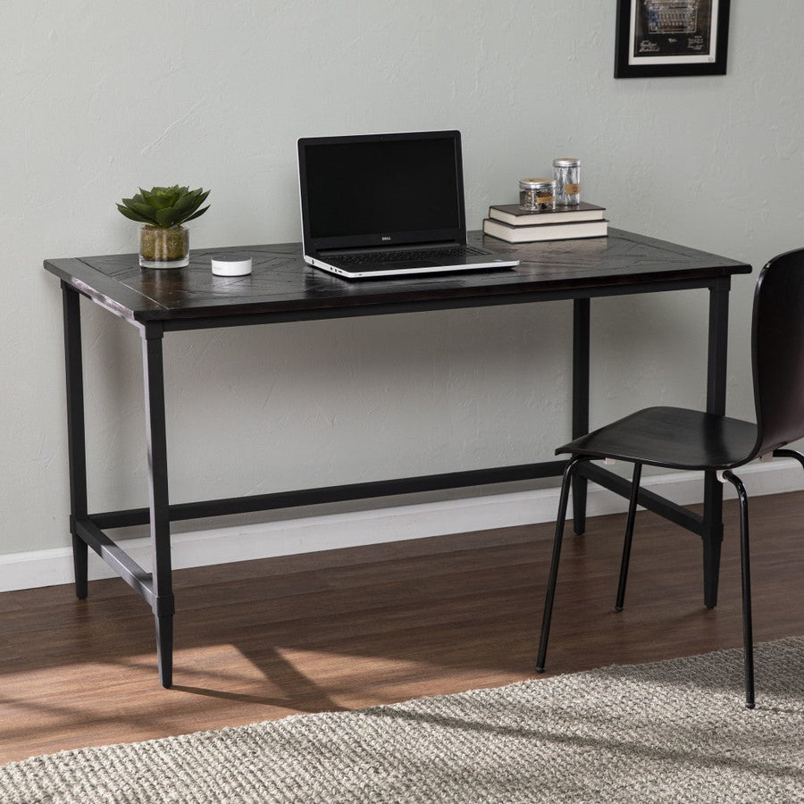 Natural Black Reclaimed Wood Desk Image 1