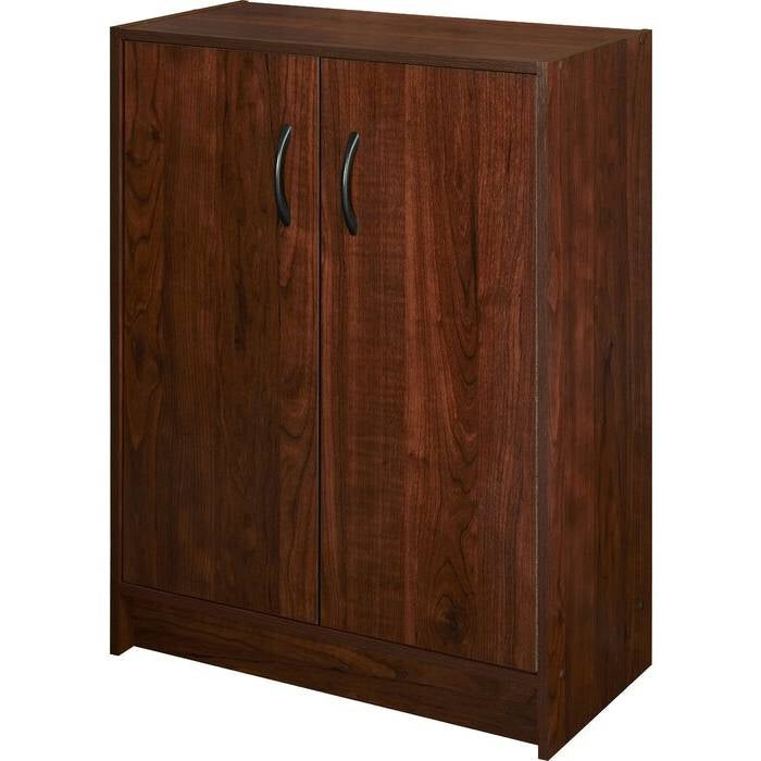 Modern Cherry 2 Door Adjustable Shelves Accent Cabinet Storage Chest Image 1