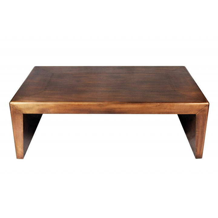 Modern Copper Tone Coffee Table Image 1