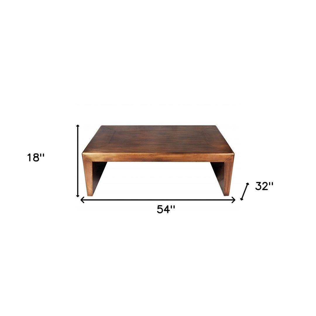 Modern Copper Tone Coffee Table Image 6